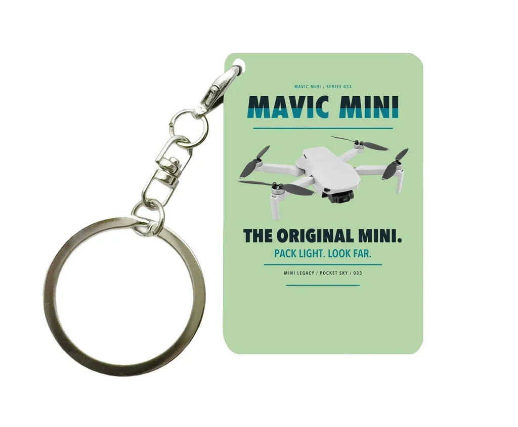 DJI Mavic Mini Key Chain design on light green key chain