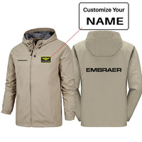 Thumbnail for Embraer & Text Designed Rain Jackets & Windbreakers - view 11