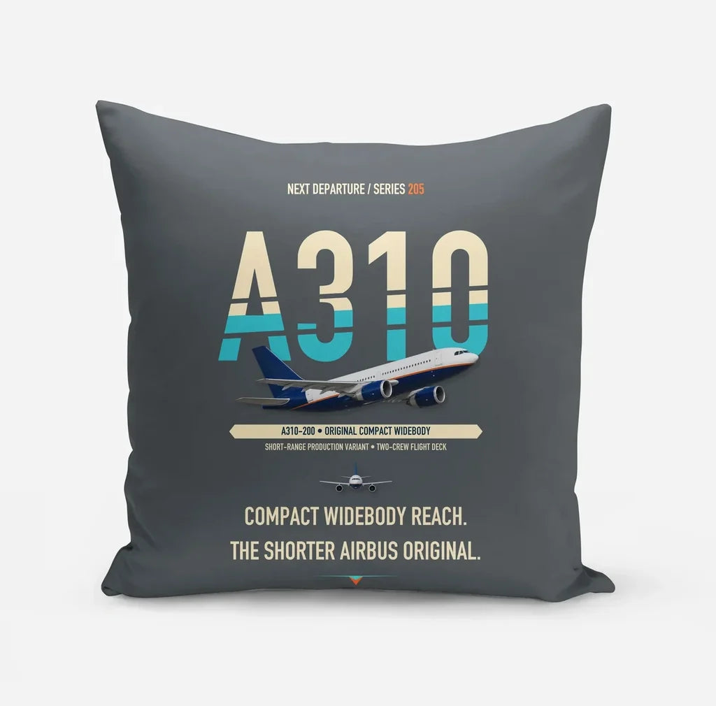 Airbus A310-200 design on gray pillow