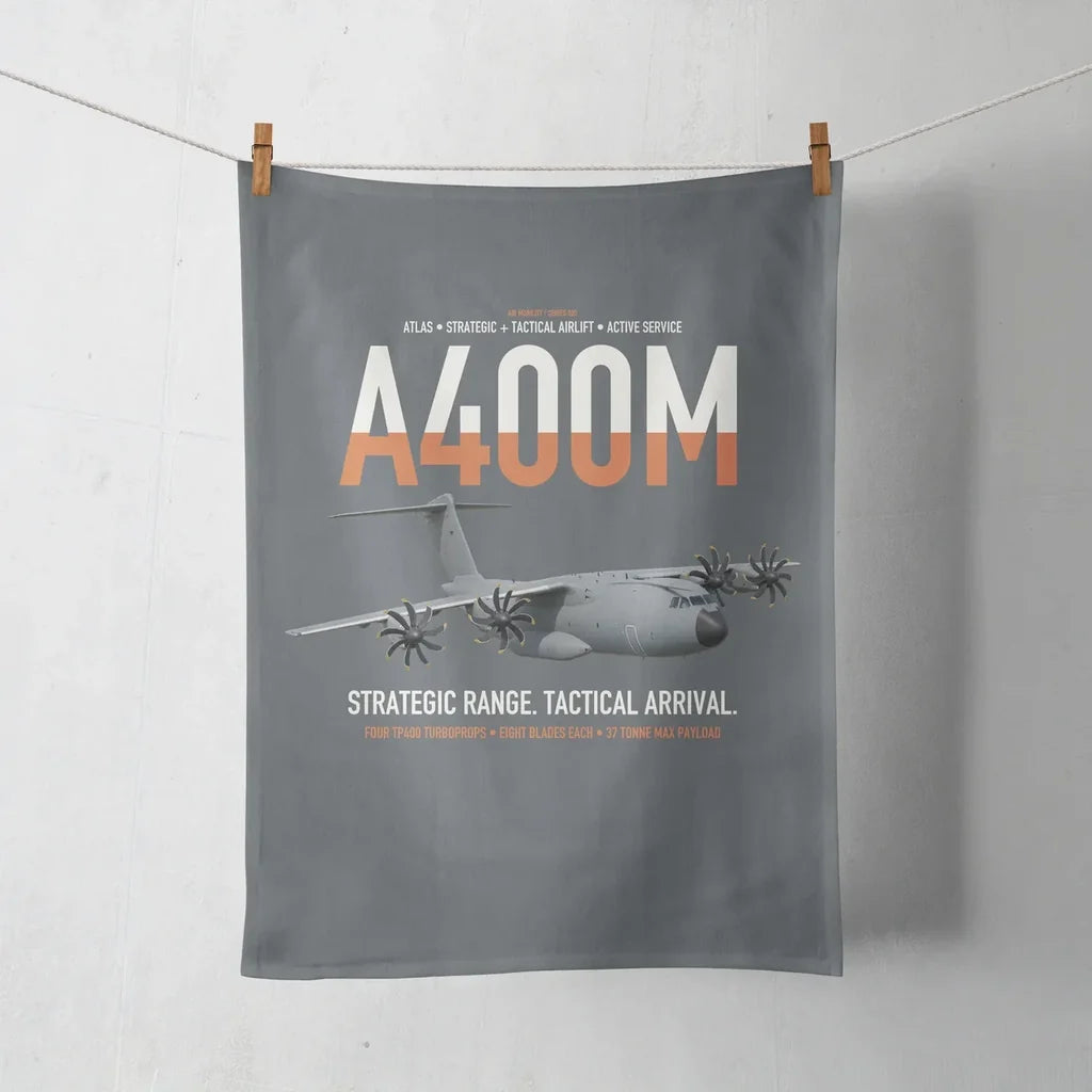 Airbus A400M Atlas design on gray towel