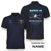 Thumbnail for DJI Matrice 4D design on navy blue polo with custom name badge