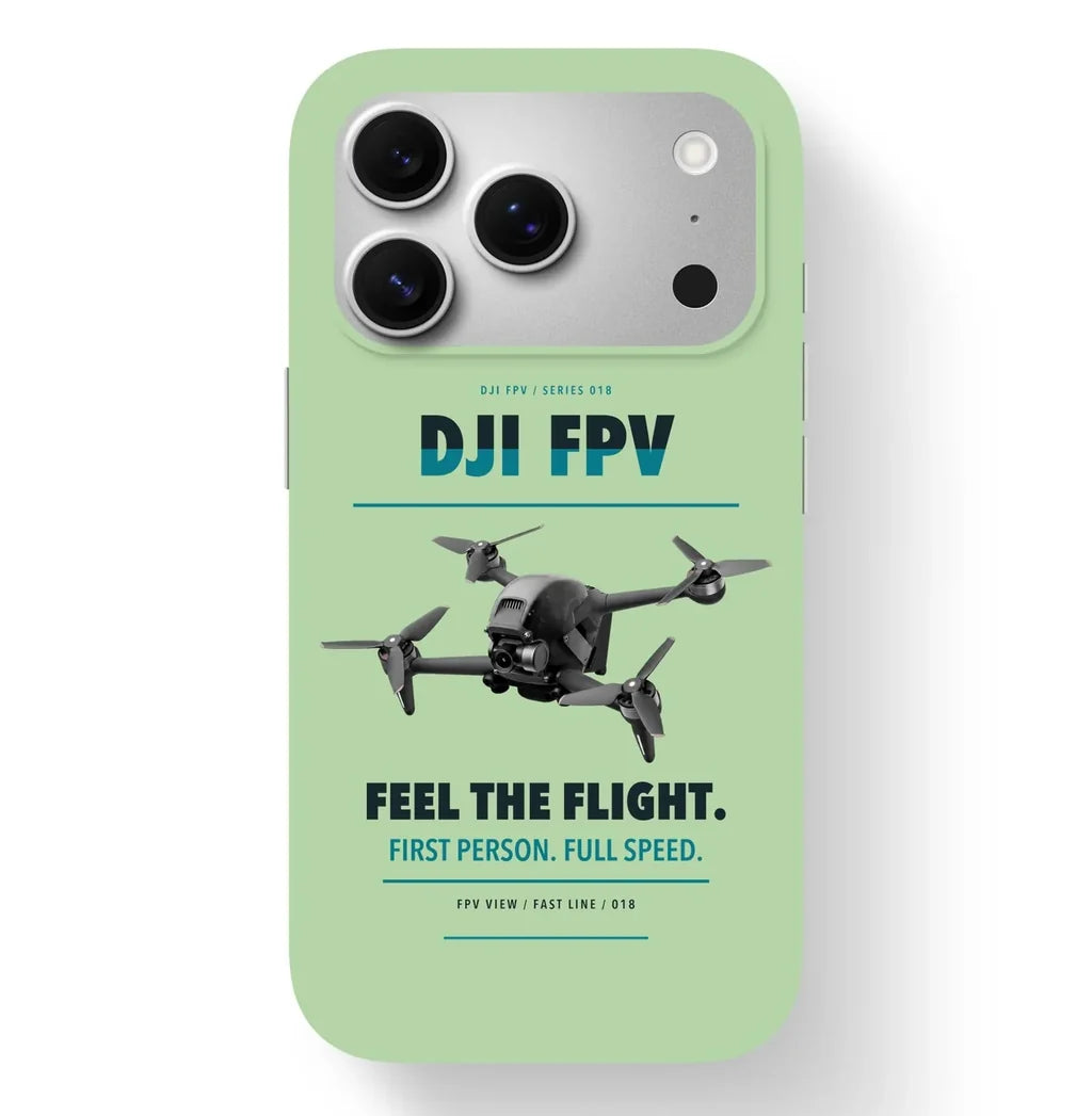 DJI FPV Case design on light green iphone case