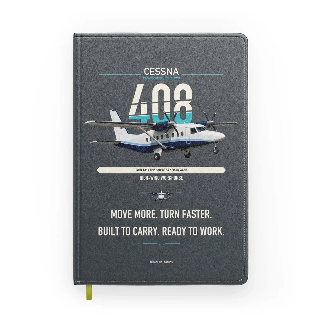 Cessna 408 SkyCourier design on gray notebook