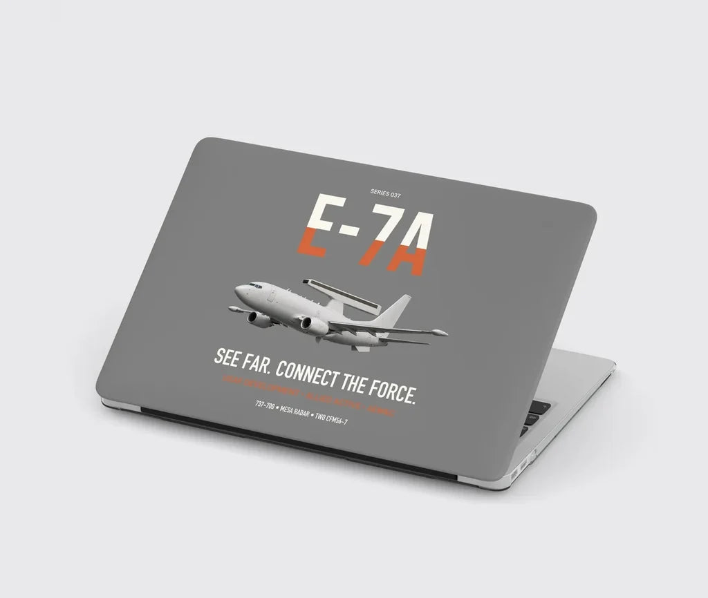 E-7A Wedgetail design on gray MacBook case