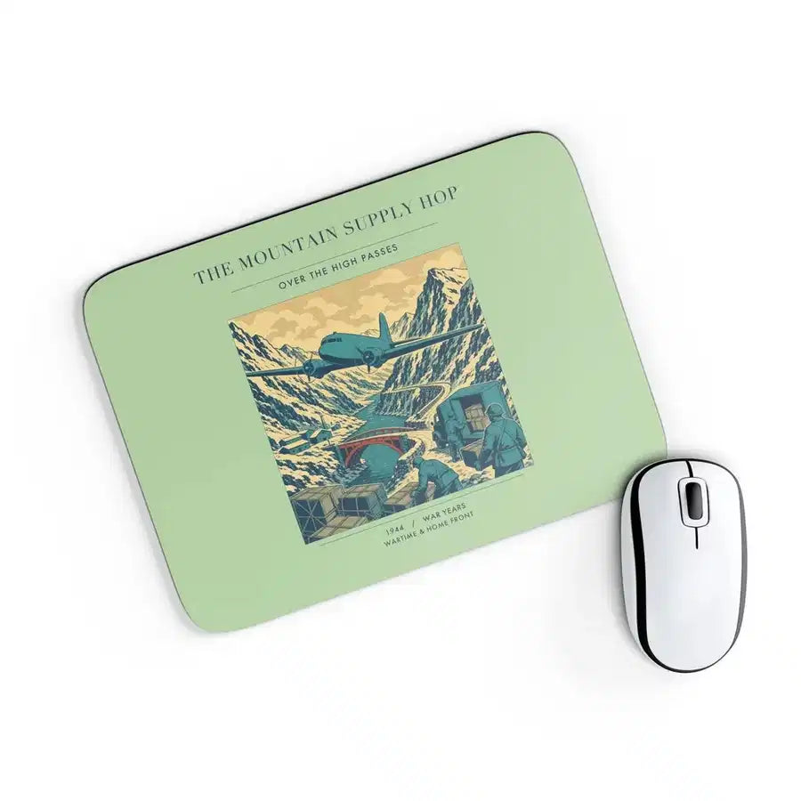VINTAGE G4518 - The Mountain Supply Hop - Designed Mouse Pads design on lightgreen rectangle