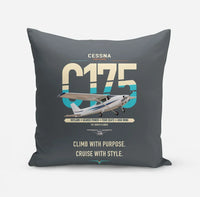 Thumbnail for Cessna 175 Skylark design on gray pillow