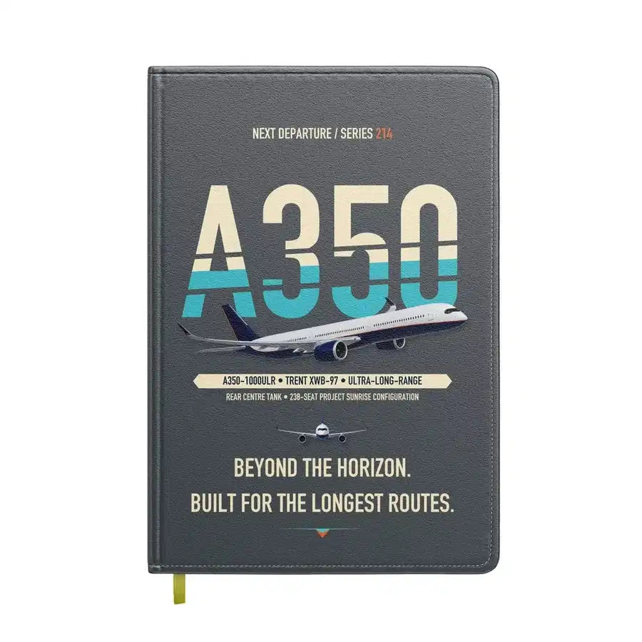 Airbus A350-1000ULR design on gray notebook