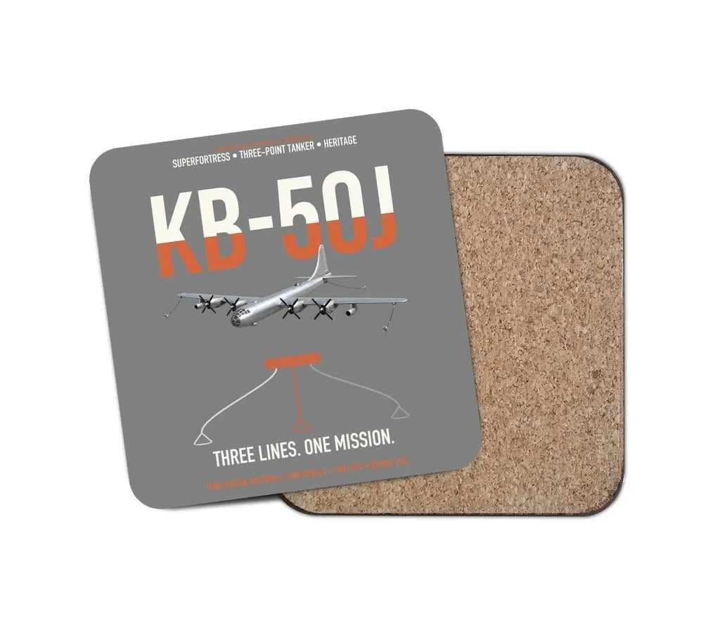 KB-50J Superfortress design on gray 1 piece coaster