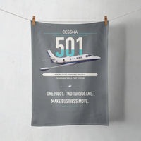 Thumbnail for Cessna 501 Citation I SP design on gray towel