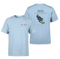 Thumbnail for Hilo International Airport (ITO) design printed on light blue double-side t-shirt