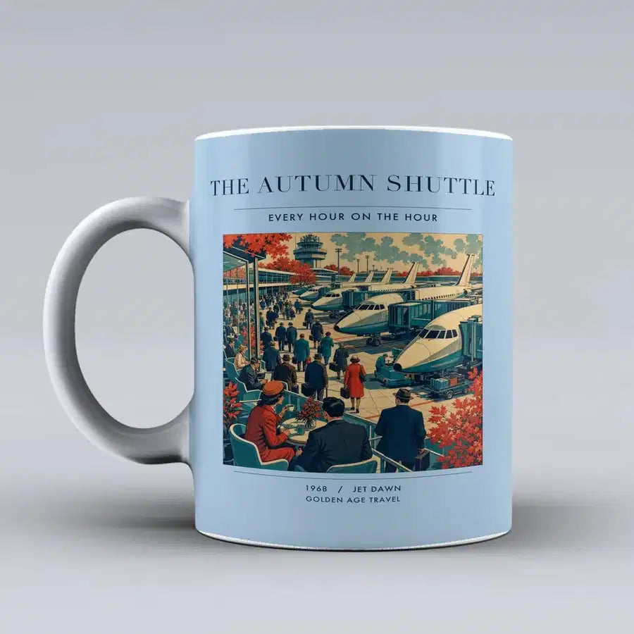 VINTAGE G4120 - The Autumn Shuttle - Ceramic Mug design on lightblue