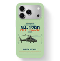 Thumbnail for AgustaWestland AH-129D Mangusta design on light green magsafe iphone case, for iPhone 17 Pro