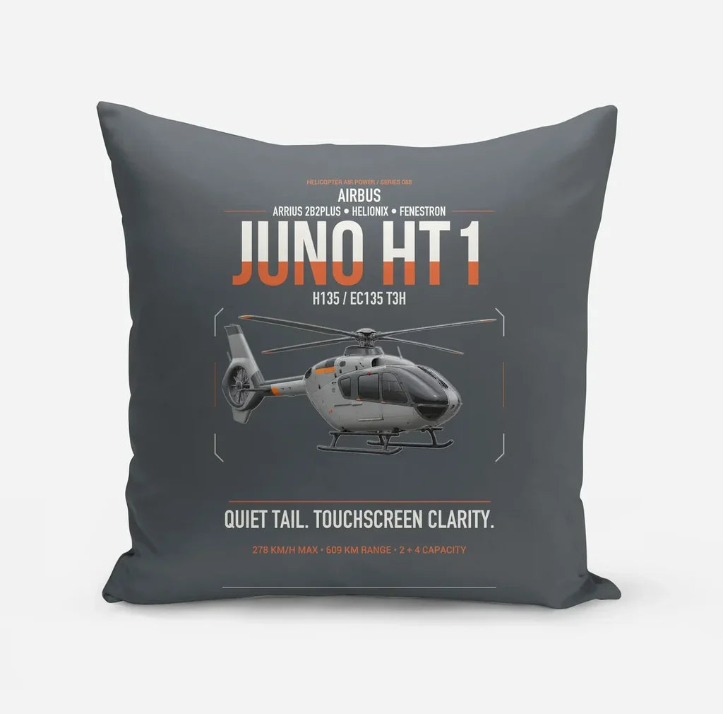 Airbus H135 Juno HT1 design on gray pillow