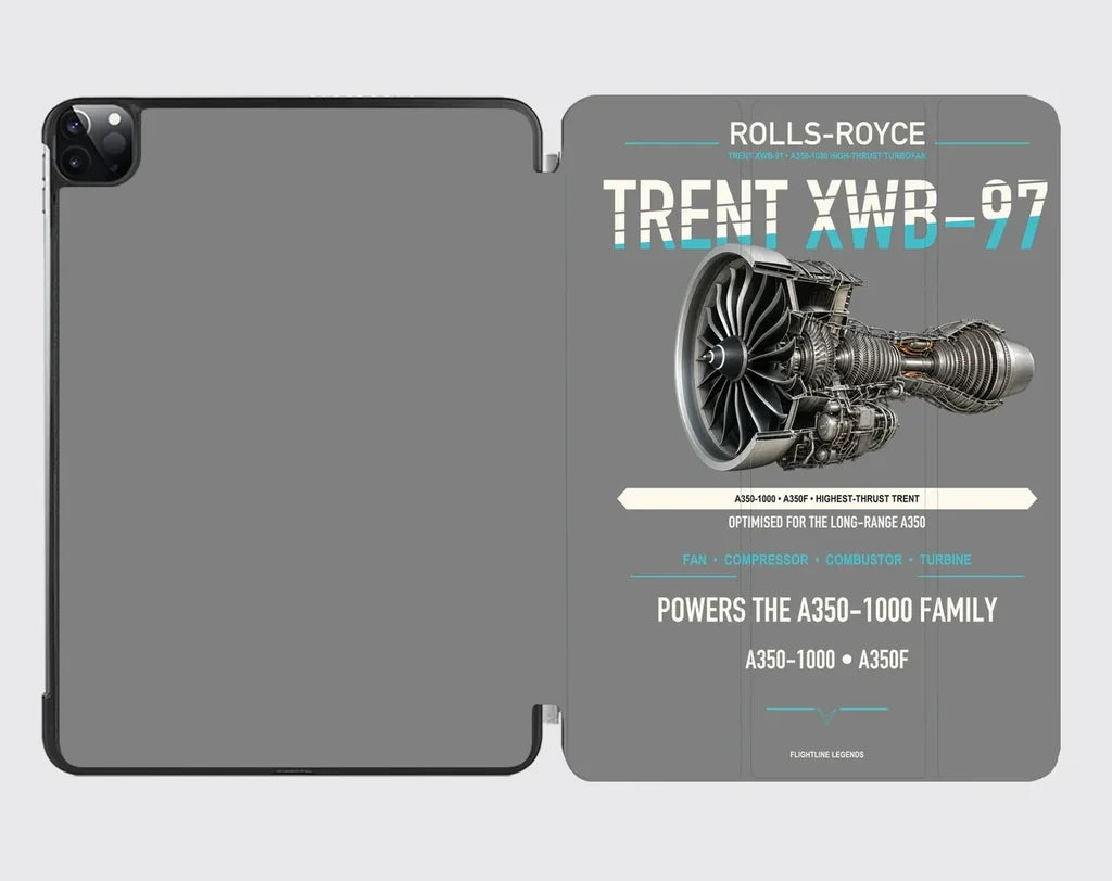 TRENT XWB-97 design on gray ipad tablet case