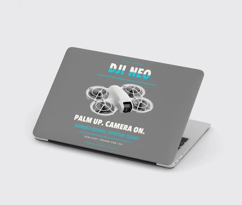 DJI Neo design on gray MacBook case
