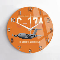Thumbnail for C-17A Globemaster III design on orange no frame wall clock