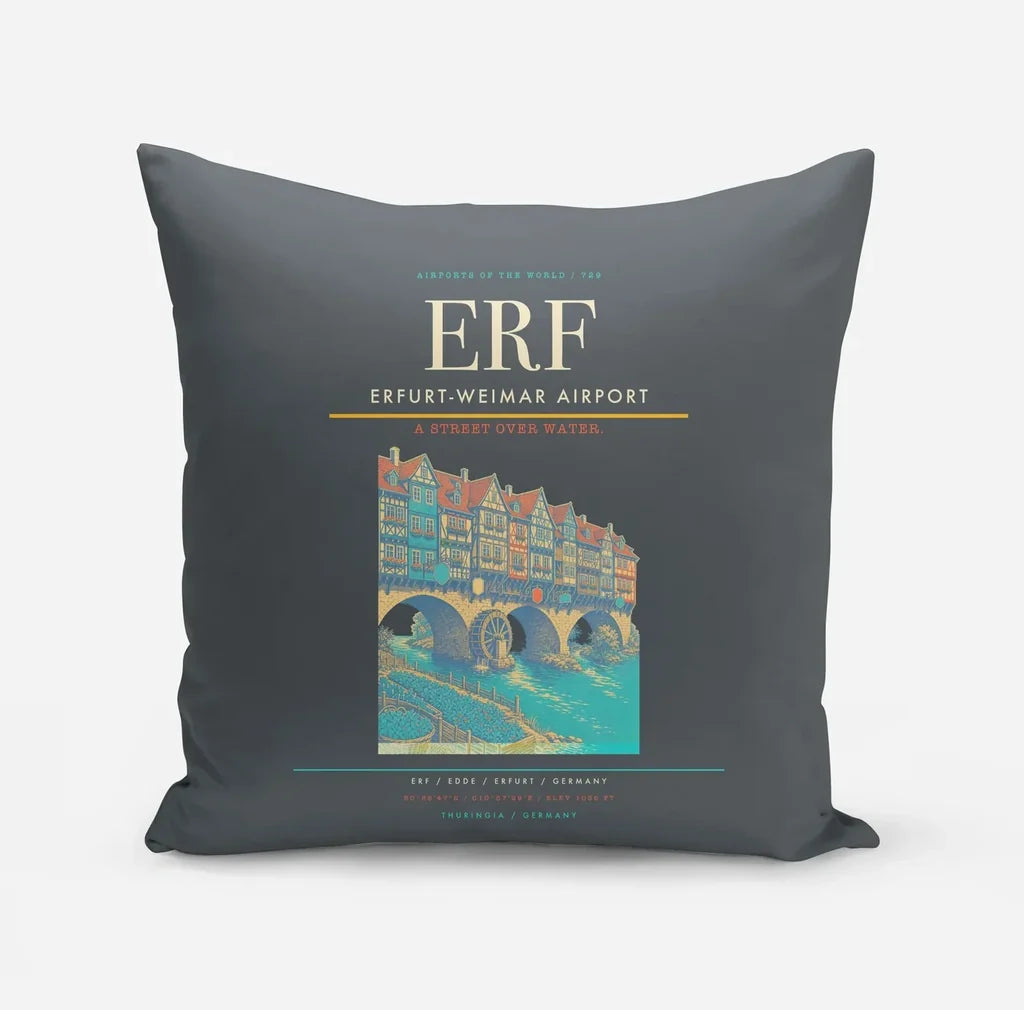 Erfurt-Weimar Airport (ERF) design on gray pillow