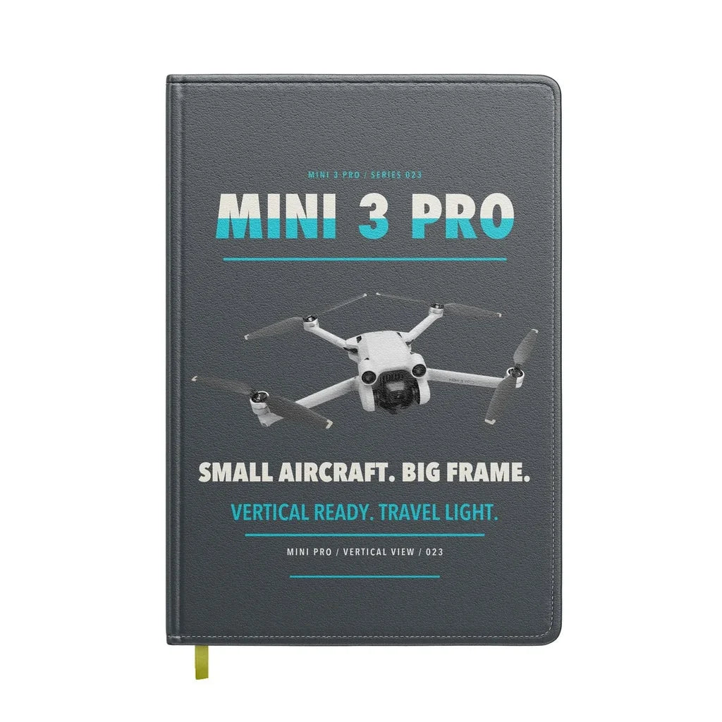 DJI Mini 3 Pro design on gray notebook