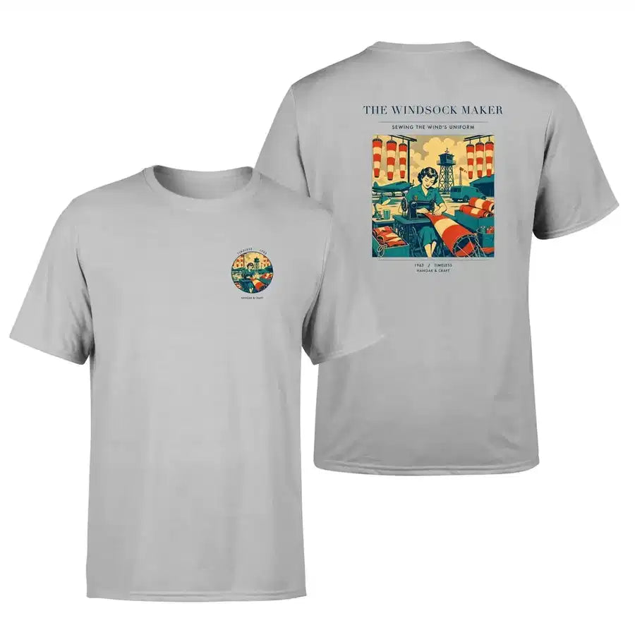 VINTAGE G4429 - The Windsock Maker - Double-Side T-Shirt design on lightgray double side t shirt