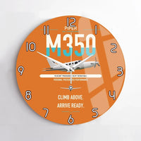 Thumbnail for Piper M350 design on orange no frame wall clock