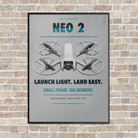 Thumbnail for DJI Neo 2 vertical canvas print - framed - light gray background