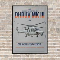 Thumbnail for HAL ALH Dhruv Mk III vertical canvas print - framed - light gray background