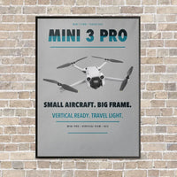 Thumbnail for DJI Mini 3 Pro vertical canvas print - framed - light gray background