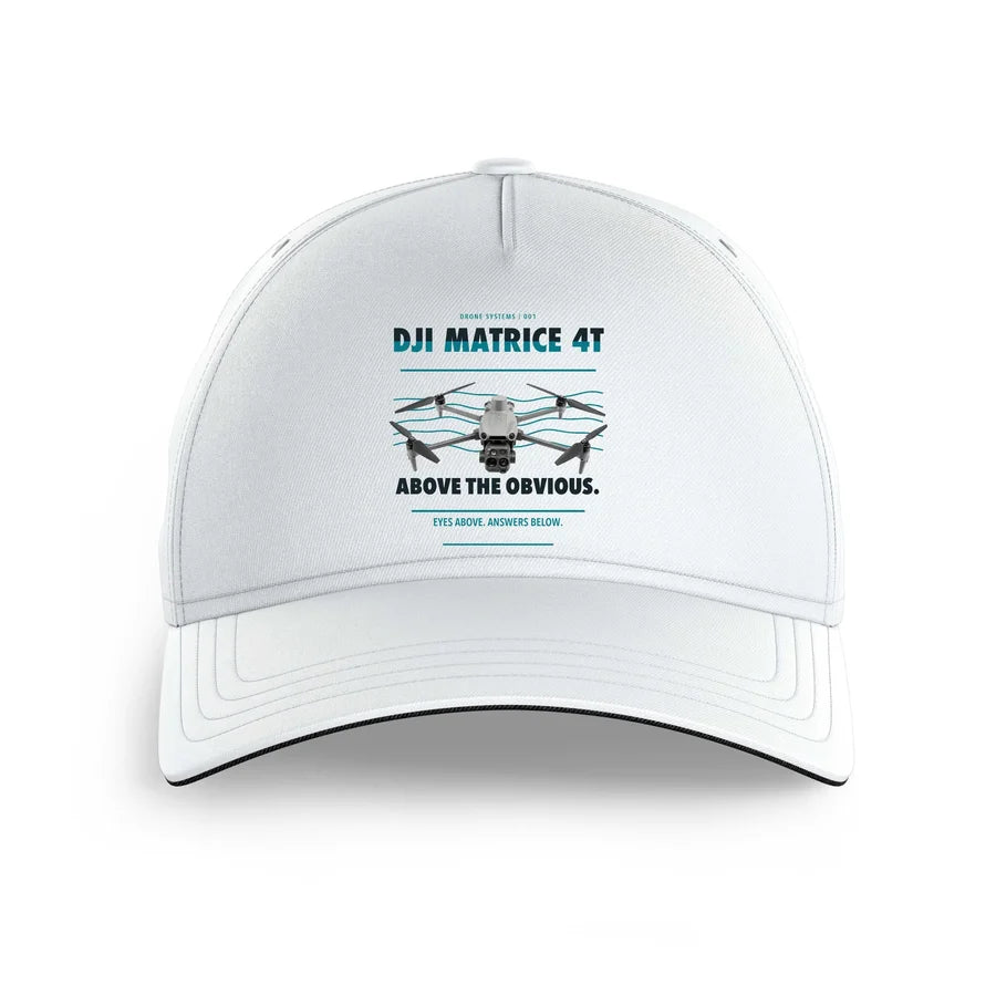 DJI Matrice 4T design on white printed hat