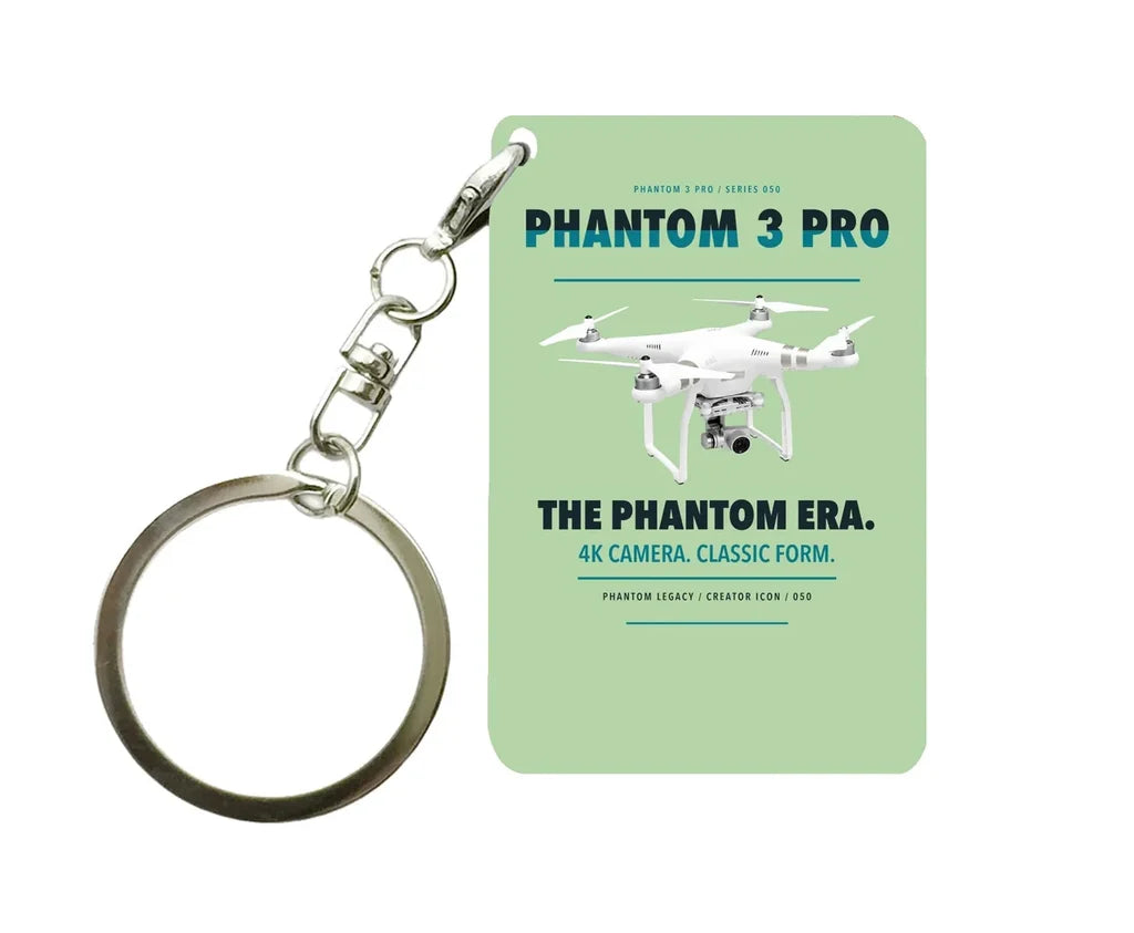DJI Phantom 3 Professional Key Chain design on light green key chain