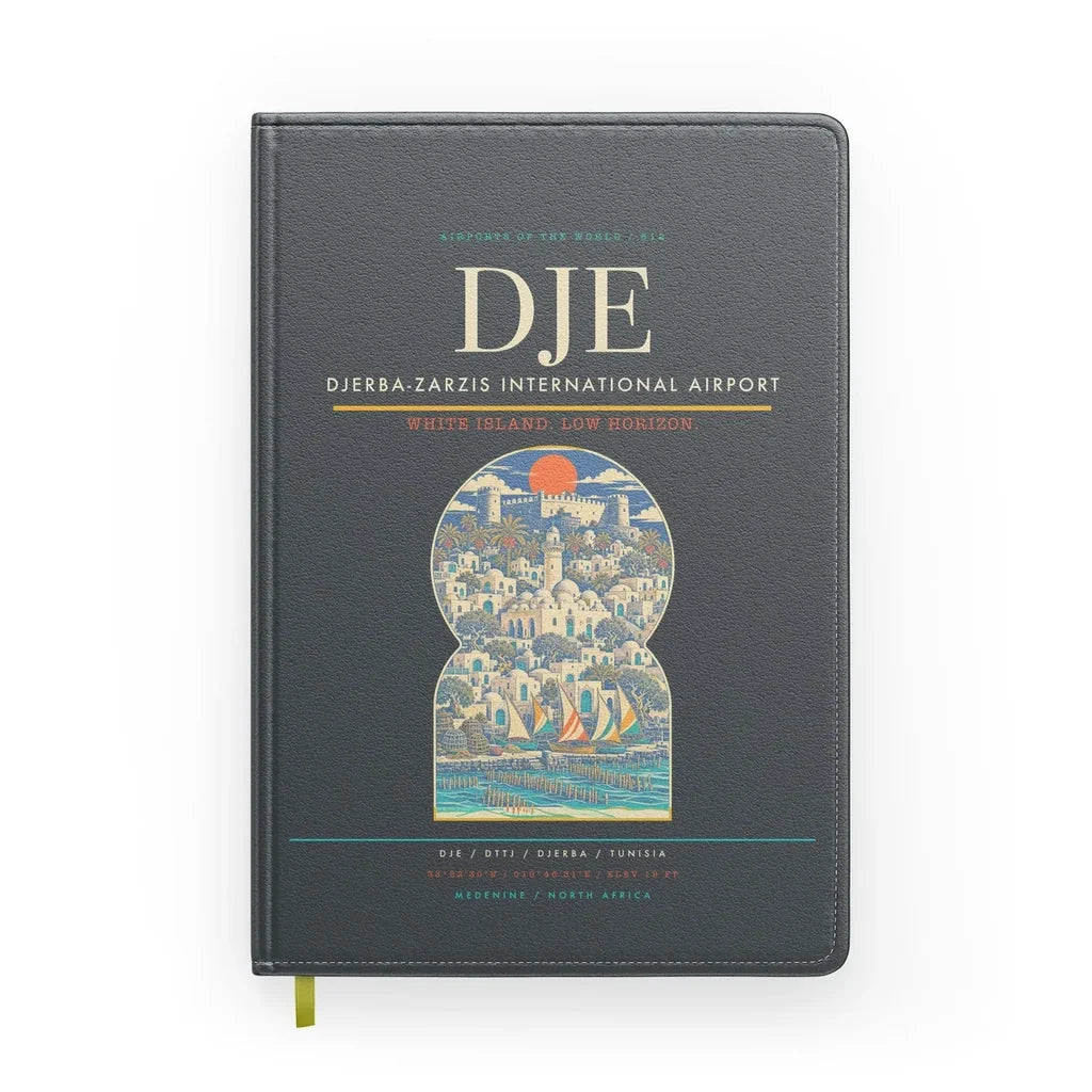 Djerba-Zarzis International Airport (DJE) design on gray notebook