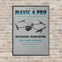 Thumbnail for DJI Mavic 4 Pro vertical canvas print - framed - light gray background