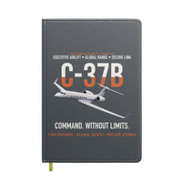 Thumbnail for C-37B Global Command Link design on gray notebook
