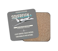 Thumbnail for Cessna Citation Sovereign+ design on gray 1 piece coaster