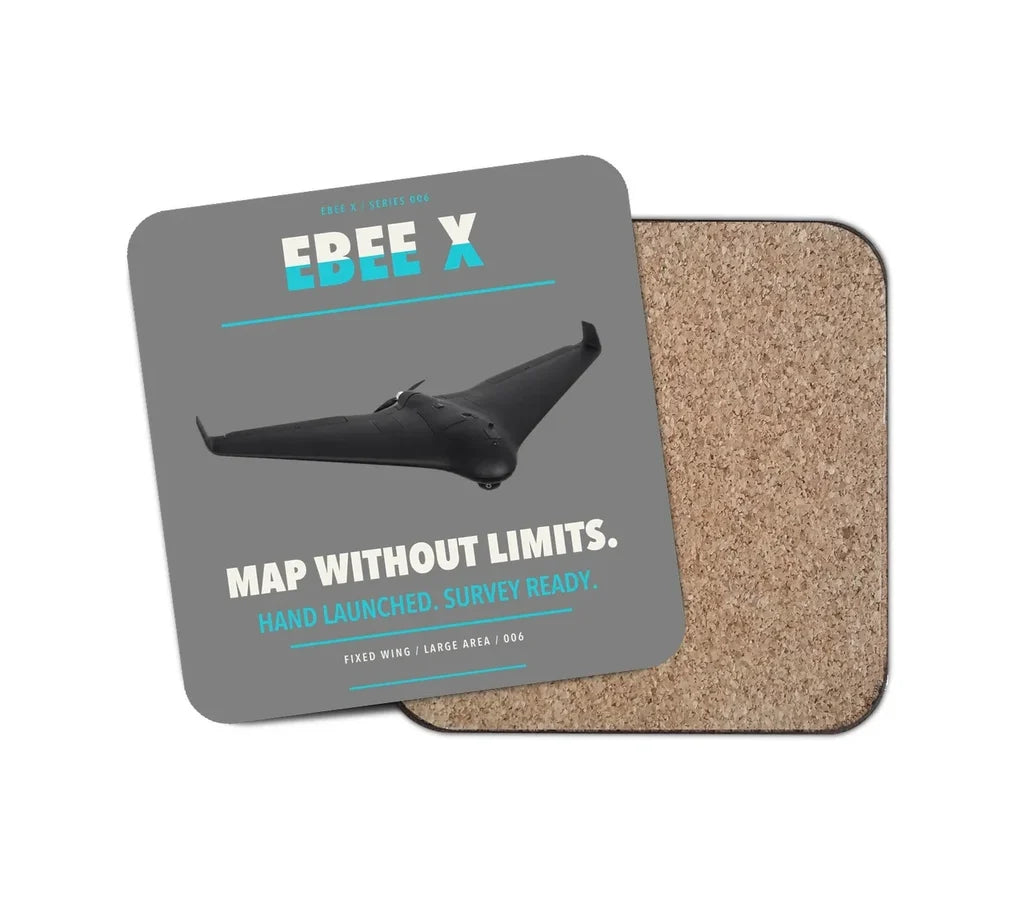 AgEagle eBee X design on gray 1 piece coaster