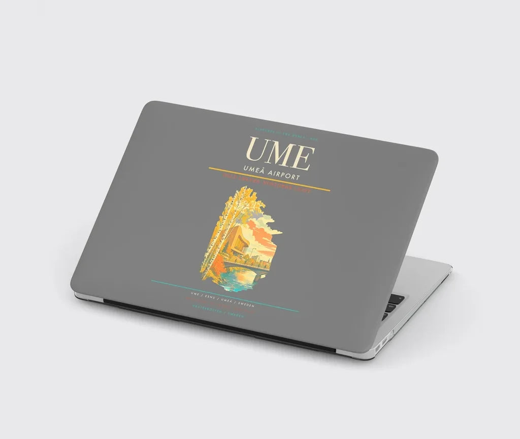 Umeå Airport (UME) design on gray MacBook case