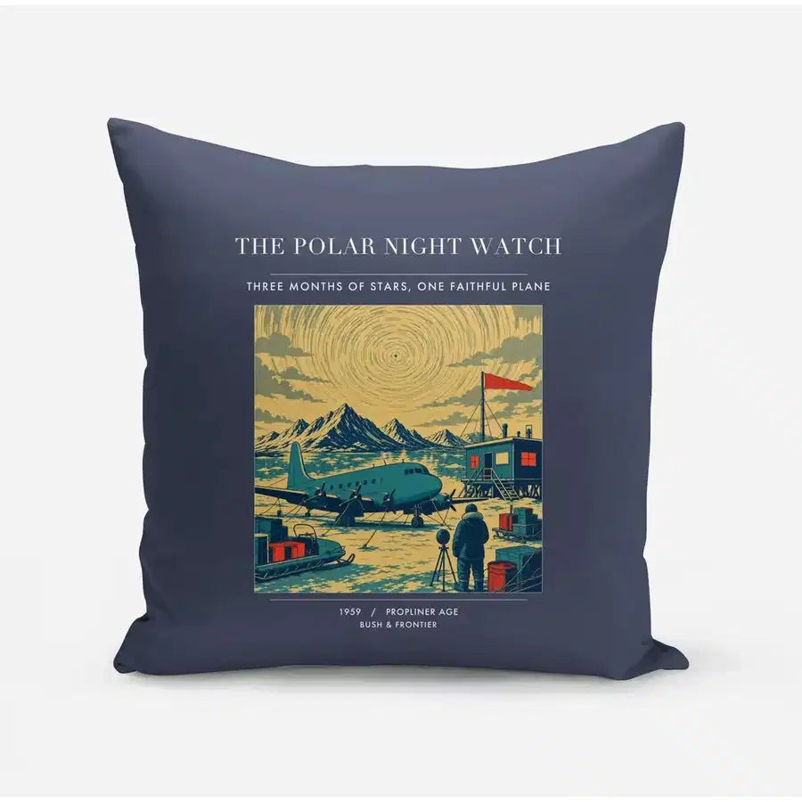 VINTAGE G4357 - The Polar Night Watch - Designed Pillows design on navyblue