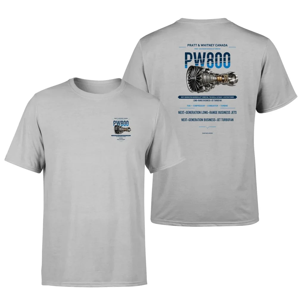 PW800 design on light gray t shirt