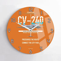 Thumbnail for Convair CV-240 design on orange no frame wall clock