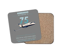 Thumbnail for Bombardier Learjet 75 Liberty design on gray 1 piece coaster