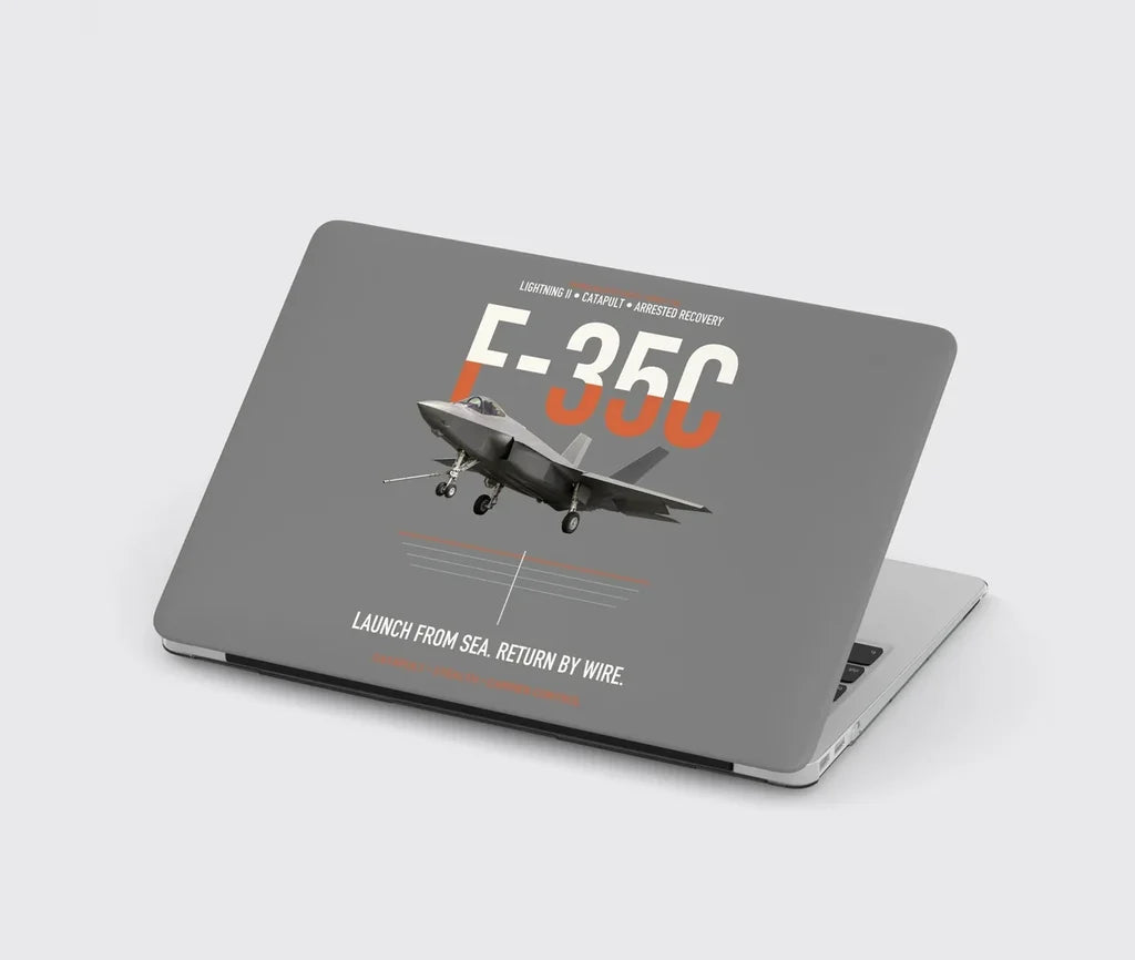 F-35C Lightning II Launch From Sea Return By Wire design on gray MacBook case