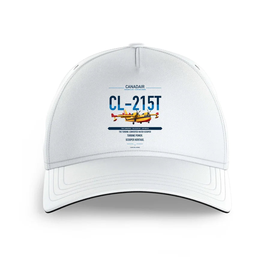 Canadair CL-215T design on white printed hat