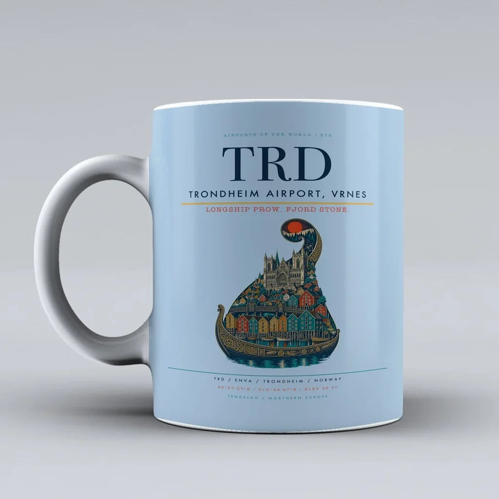 Trondheim Airport, Vrnes TRD Mug - Light Blue