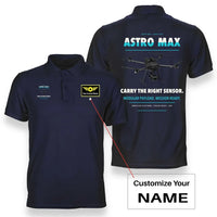 Thumbnail for Freefly Astro Max design on navy blue polo with custom name badge