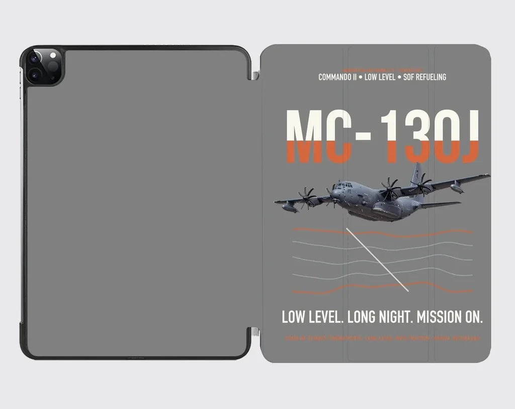 MC-130J COMMANDO II design on gray ipad tablet case