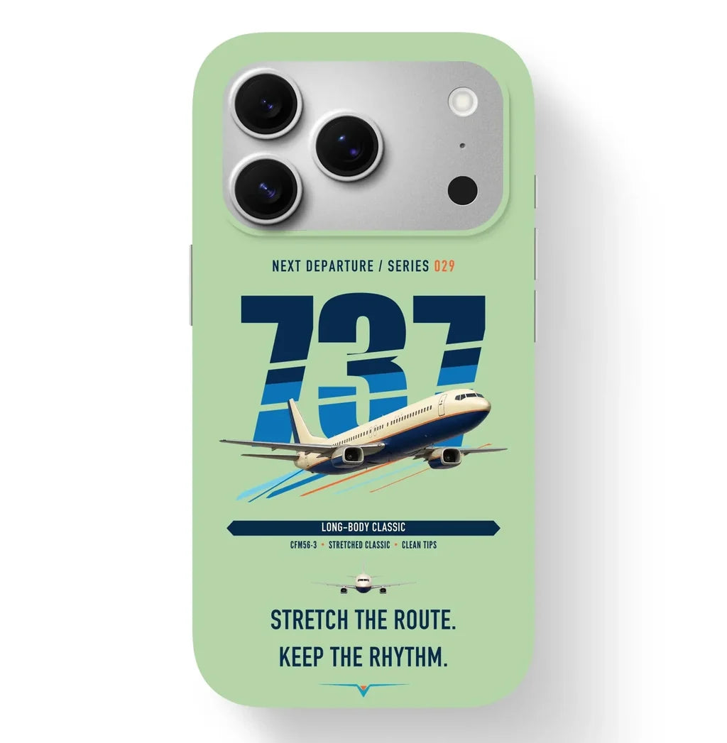 Boeing 737-400 Classic design on light green magsafe iphone case