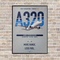 Thumbnail for Airbus A320neo vertical canvas print - framed - light gray background