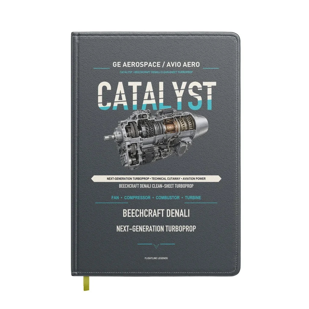 CATALYST design on gray notebook