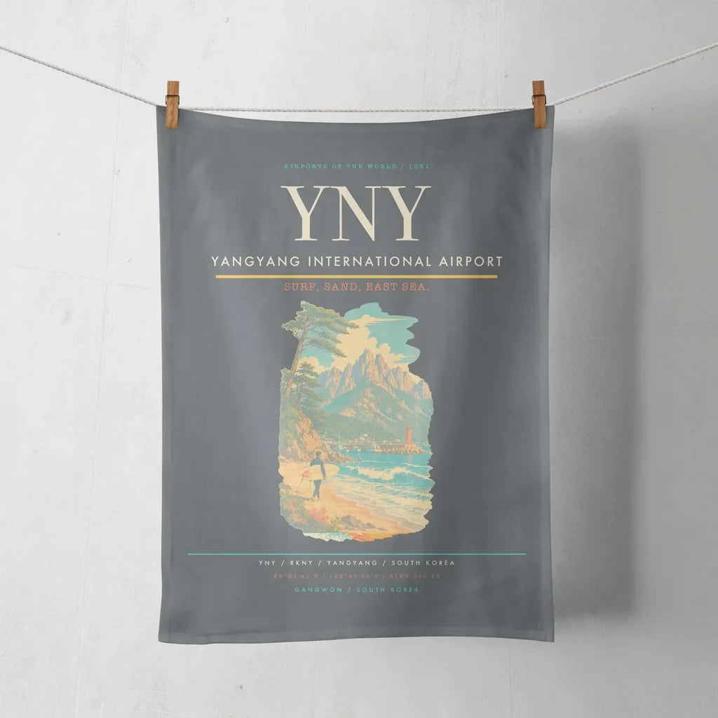 Yangyang International Airport (YNY) design on gray towel