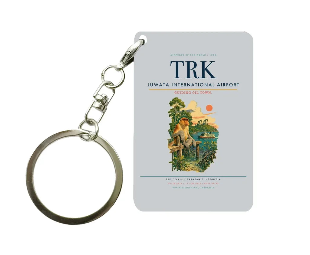 Juwata International Airport (TRK) design on light gray key chain