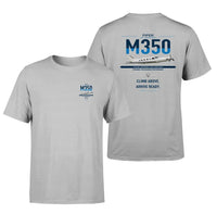 Thumbnail for Piper M350 design on light gray t-shirt, double-side print